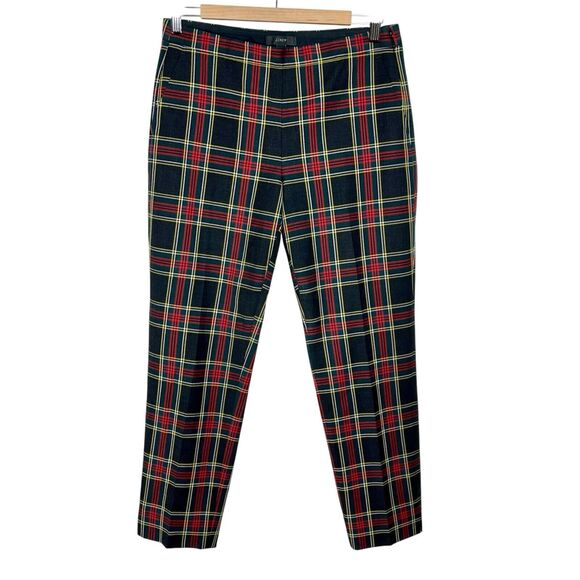 J Crew Tartan Plaid Wool Blend Tapered Ankle Pants Womens 4 - Picture 1 of 10
